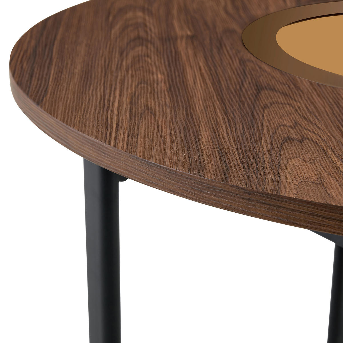 ESSTISCH Braun/Schwarz 100/100/76 cm - Braun, Holz (100/100/76cm) - PANGIVO