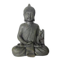 BUDDHA Figur - Anthrazit, Kunststoff (35/52/21cm) - Relaxdays
