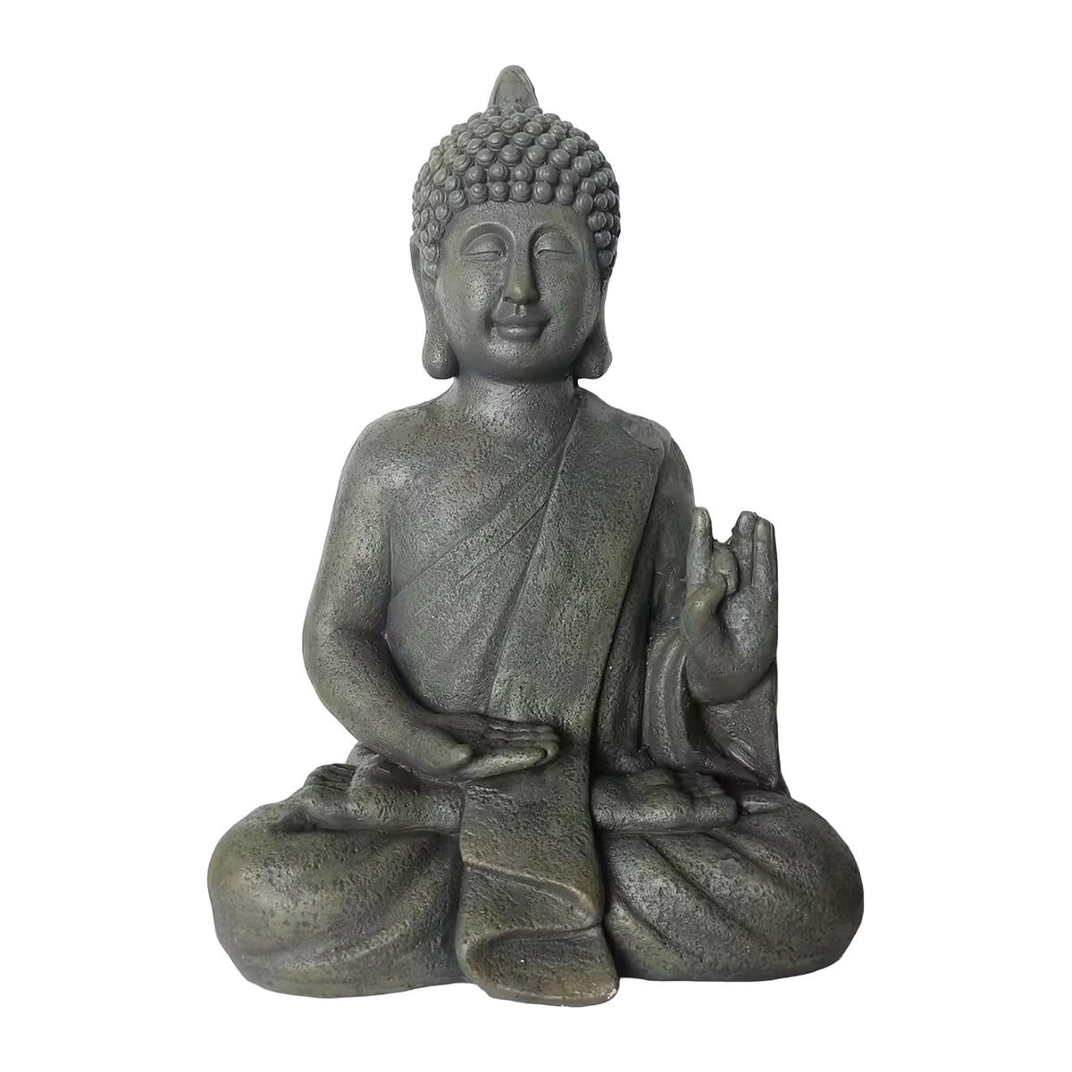 BUDDHA Figur - Anthrazit, Kunststoff (35/52/21cm) - Relaxdays