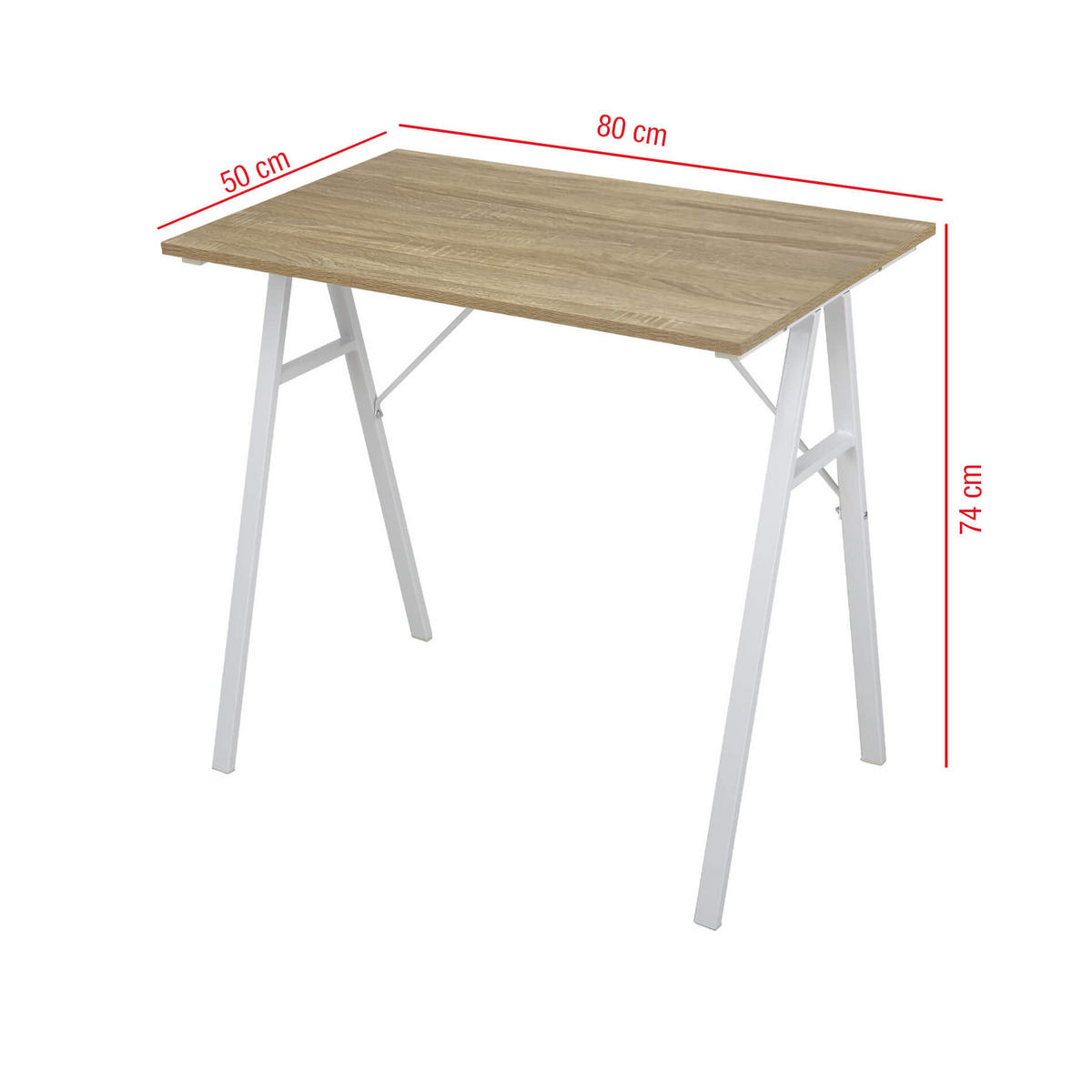 SCHREIBTISCH platzsparend Beige 50/80/74 cm - Beige, Holzwerkstoff (80/50/74cm) - Mobili Rebecca