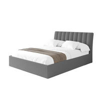 POLSTERBETT mit Bettkasten und Lattenrost, Boxbett ohne Matratze - ILAN 180x200 Grau - Schieferfarben, Holzwerkstoff/Textil (180/200cm) - ALTDECOR