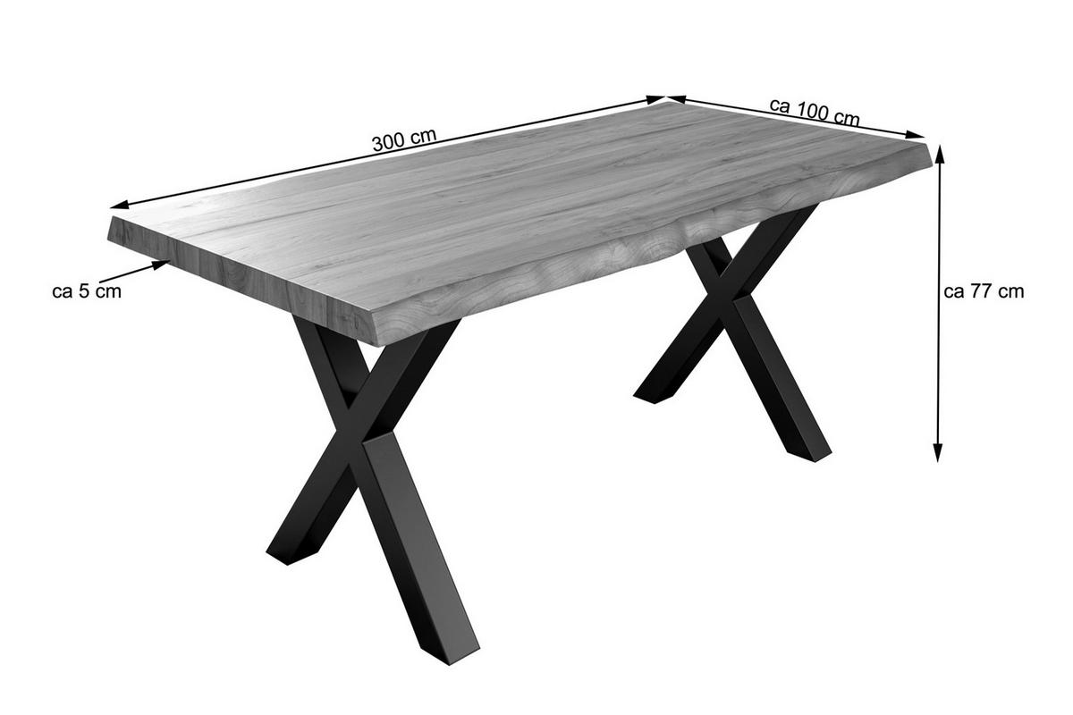 ESSTISCH XEREZ - Beige/Schwarz, Holz/Metall (100/300/79cm) - SAM
