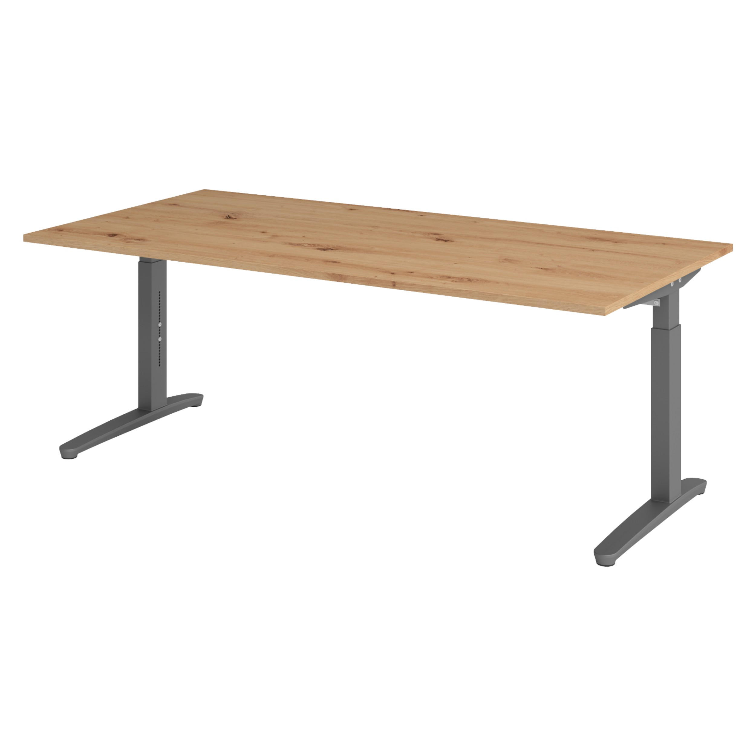 SCHREIBTISCH Serie-XB 100/200/74 cm in Wildeiche/Graphitfarben - Wildeiche/Graphitfarben, Holzwerkstoff (100/200/74cm) - bümö