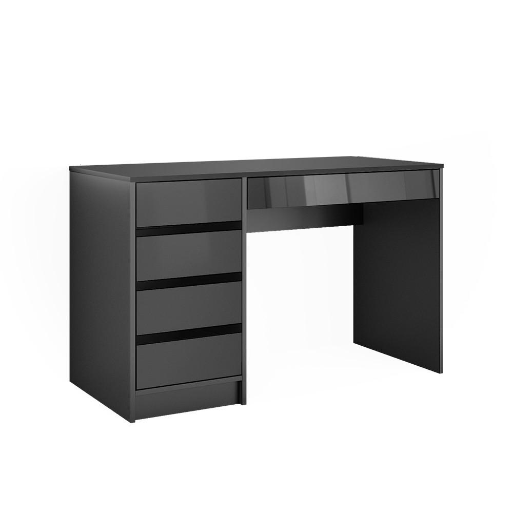 Vicco STŮL Sherry Antracitový vysoký lesk 55 x 120 cm se zásuvkami
