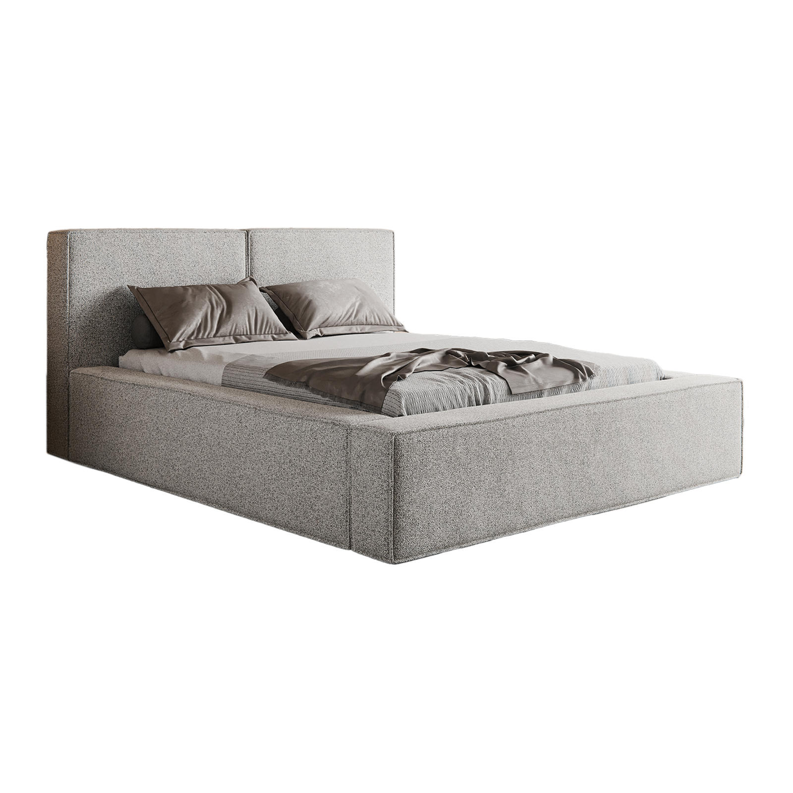 POLSTERBETT LESTI 140x200 cm, Hellgrau - Hellgrau, Textil (200/140cm) - Fedve