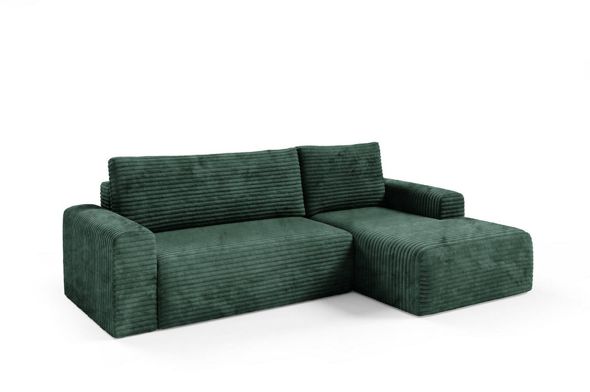 ECKSOFA mit Schlaffunktion Grün - Grün, Textil (268/163cm) - Furnisell