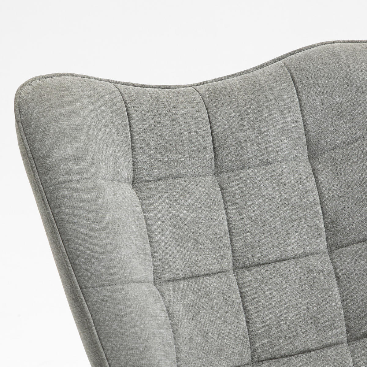 2ER Set Schaukelstuhl Massivholz, Grau - Grau, Textil (66/98/84cm) - Meubles Cosy