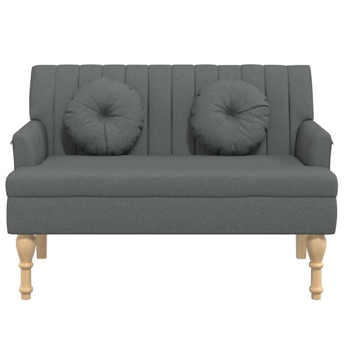 SITZBANK Mit Kissen Dunkelgrau 113/64,5/75,5 Cm Stoff - Grau, Textil (64.5/75.5/113cm) - vidaXL