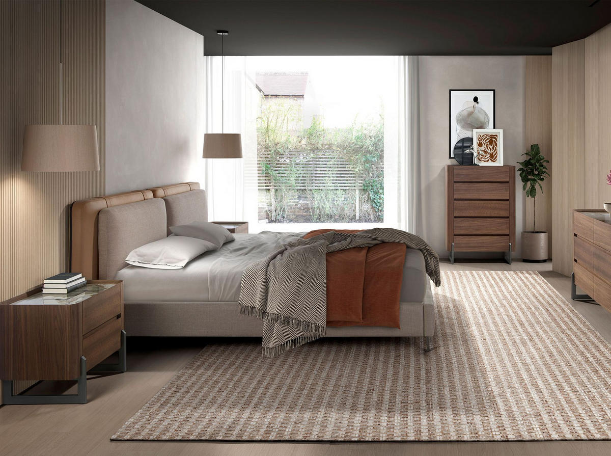 KOMMODE Chiffonier aus Nussbaum und dunklem metallisiertem Stahl mit Porzellanmarmorplatte 80/40/112 cm - Walnussfarben/Weiß, Holz (80/112/40cm) - ANGEL CERDA