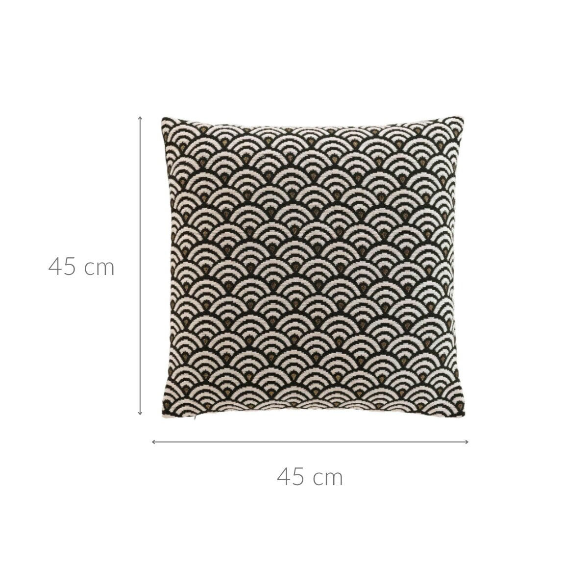 DEKOKISSEN Jacquardbezug 45/45 cm - Schwarz, Textil (45/45cm) - Douceur d´intérieur