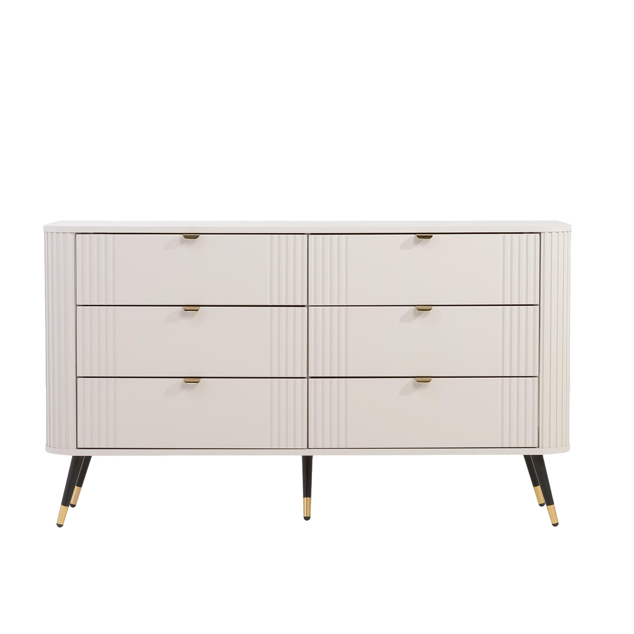 KOMMODE AURA mit Schubladen auf Füßen - Beige, Holzwerkstoff (138/80/40cm) - Idohome