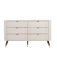 KOMMODE AURA mit Schubladen auf Füßen - Beige, Holzwerkstoff (138/80/40cm) - Idohome