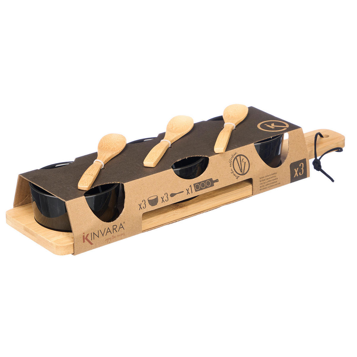 SCHALEN für Snacks Bumy Schwarz 39/10,5/6 cm - Schwarz, Keramik (10.5/6/39cm) - Kinvara