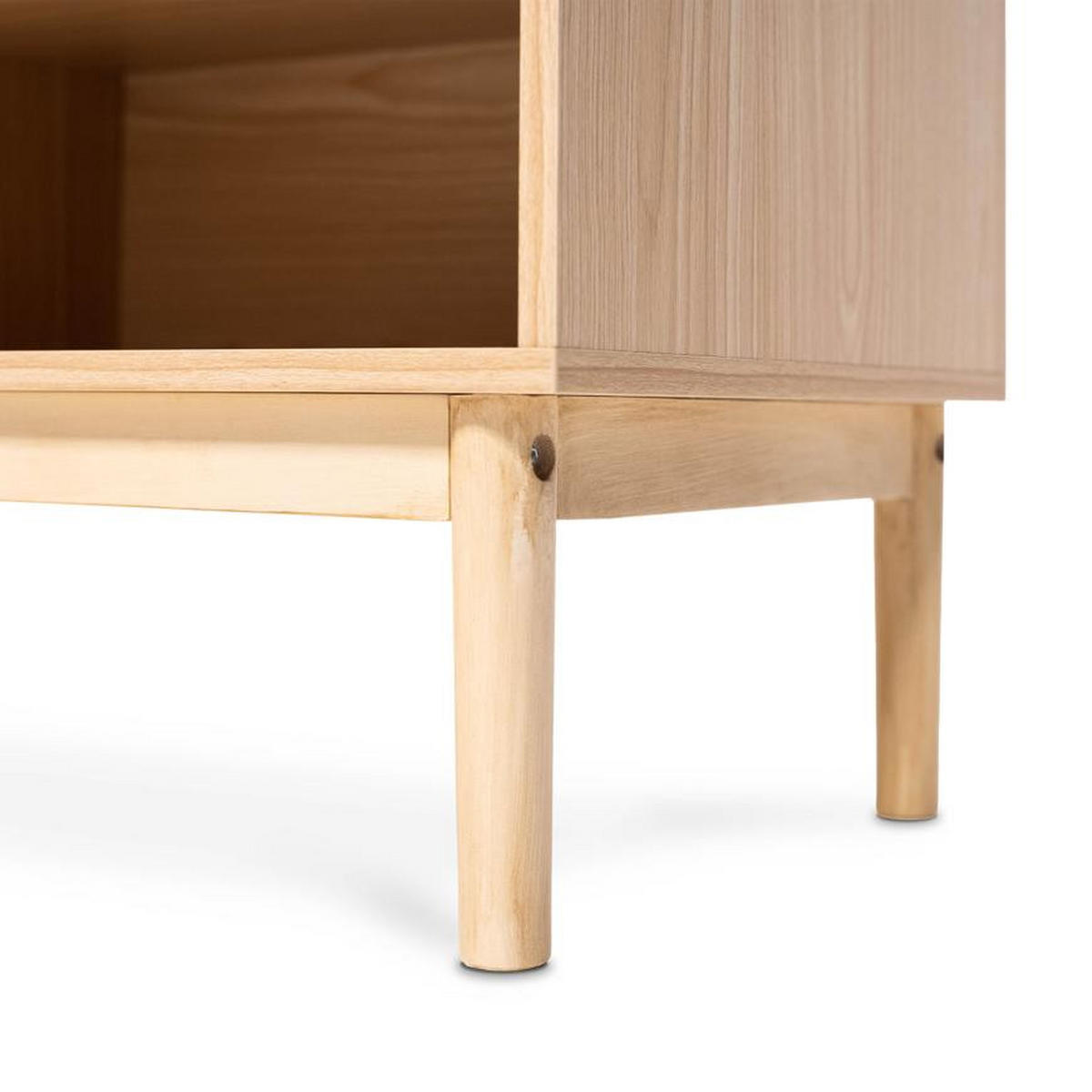 TV-LOWBOARD NOLAN Eichenholzfarbe stil Skandinavischer - Beige/Goldfarben, Holz/Metall (40/60/140cm) - Sicaan