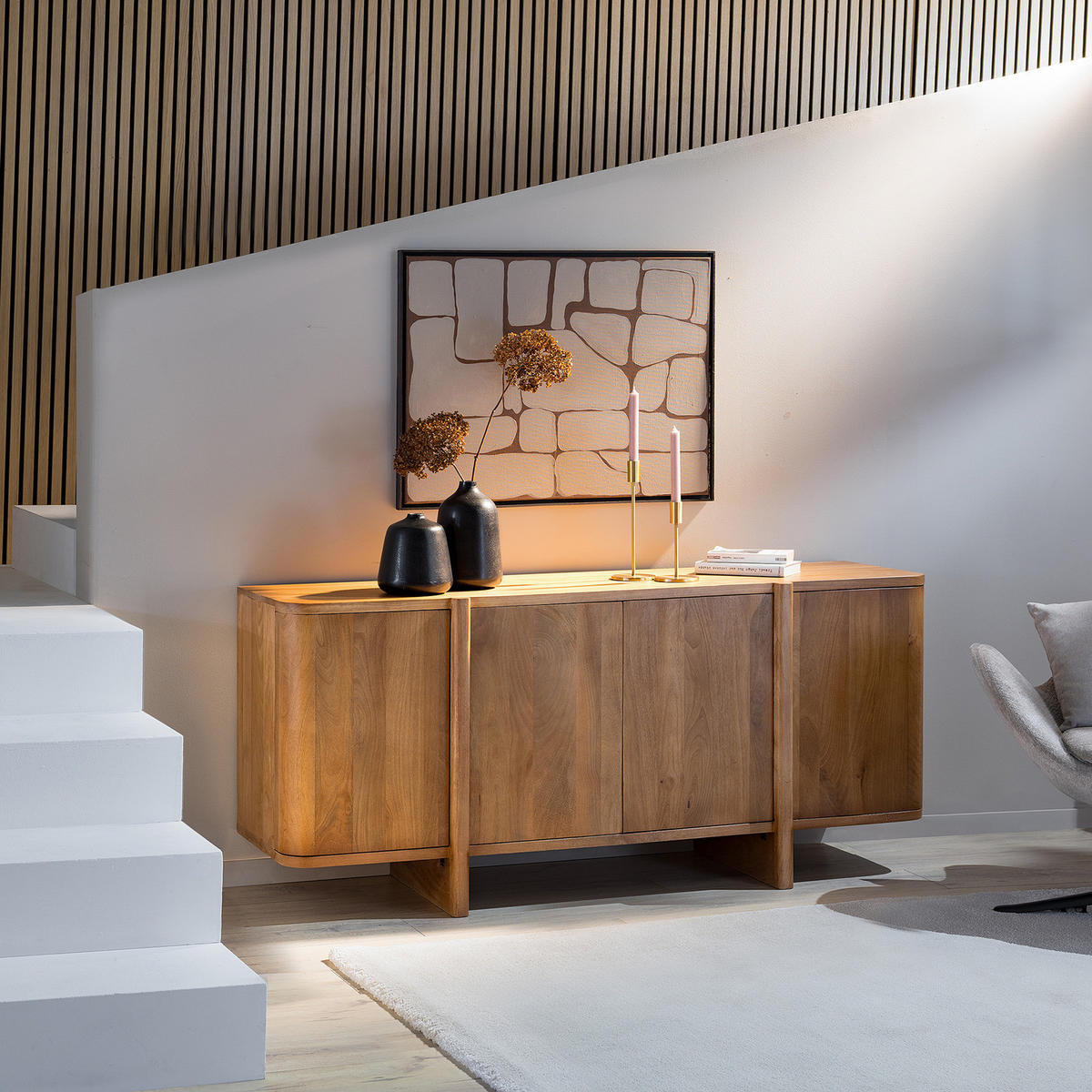 MASSIVES SIDEBOARD - Mango Honig - Braun, Holz (160/72/42cm) - home24