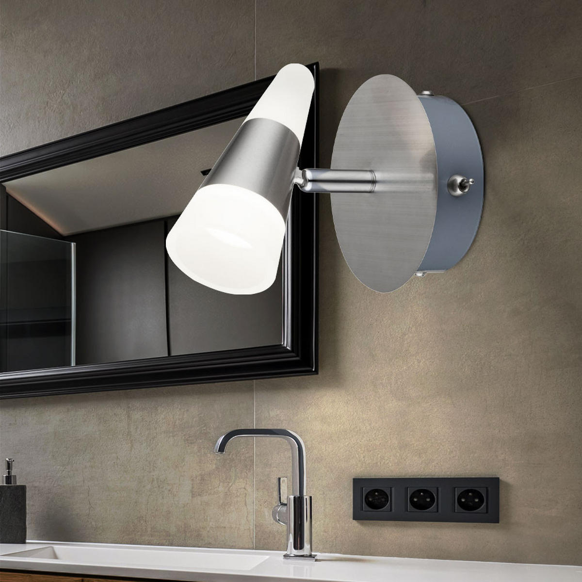 LED WANDLEUCHTE FRISO Metall Silber 2er Set - Silberfarben, Metall (12/14/13cm) - Globo Lighting