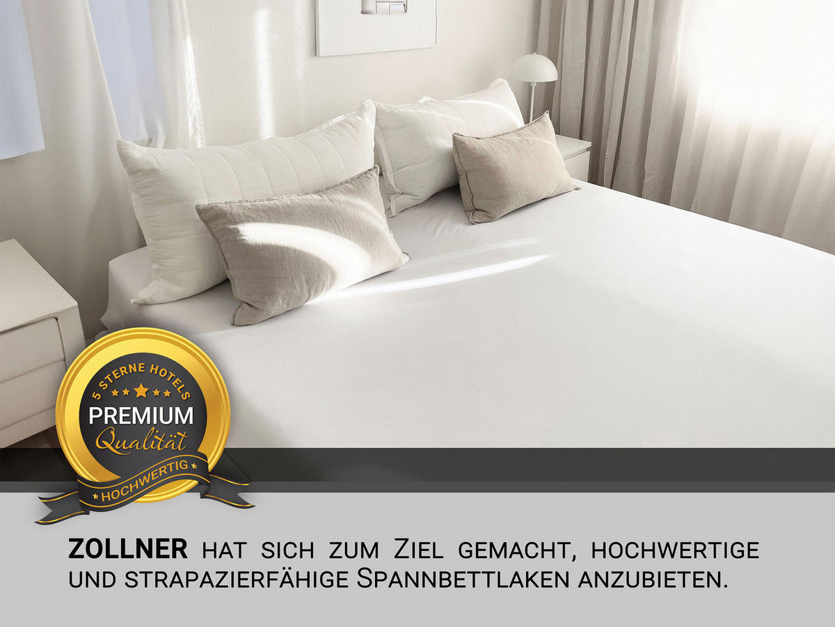 SPANNBETTLAKEN, 180x200 cm, 100% Baumwolle, Weiß - Weiß, Textil (180/200cm) - Zollner