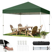 GARTENPAVILLON 3 x 3 m Grün Wasserdicht UV-Schutz 50+ Höhenverstellbar - Grün, Textil (300/265/300cm)