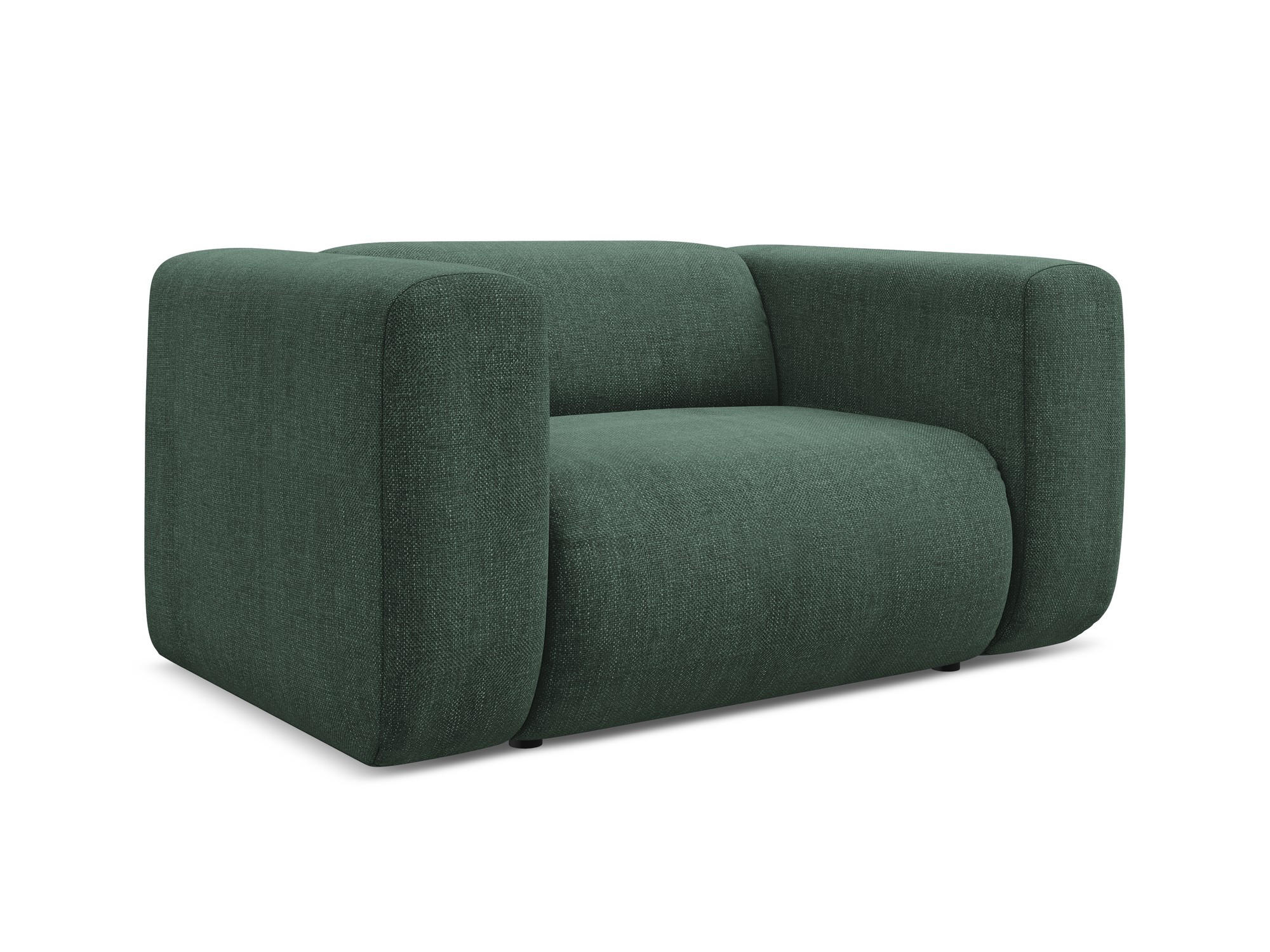 SESSEL Chenille Stoff Grün - Schwarz/Grün, Kunststoff/Textil (137/70/89cm) - Makamii