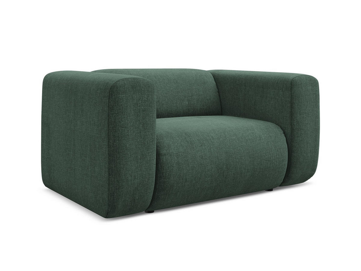 SESSEL Chenille Stoff Grün - Schwarz/Grün, Kunststoff/Textil (137/70/89cm) - Makamii