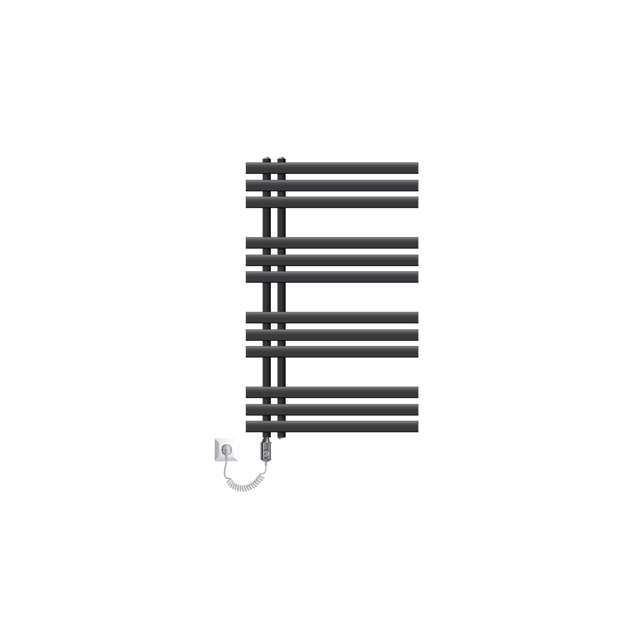 BADHEIZKÖRPER elektrisch Iron EM 600x1000 mm Anthrazit mit Heizstab 300W - Anthrazit, Metall (60/100/3cm) - LuxeBath