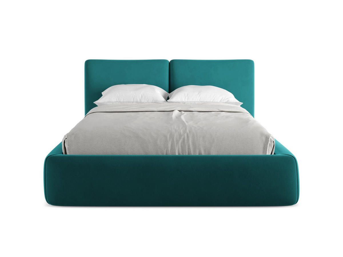 POLSTERBETT mit Bettkasten und Lattenrost 160x228 Blau - Blau/Petrol, Kunststoff/Textil (140/200cm) - Makamii