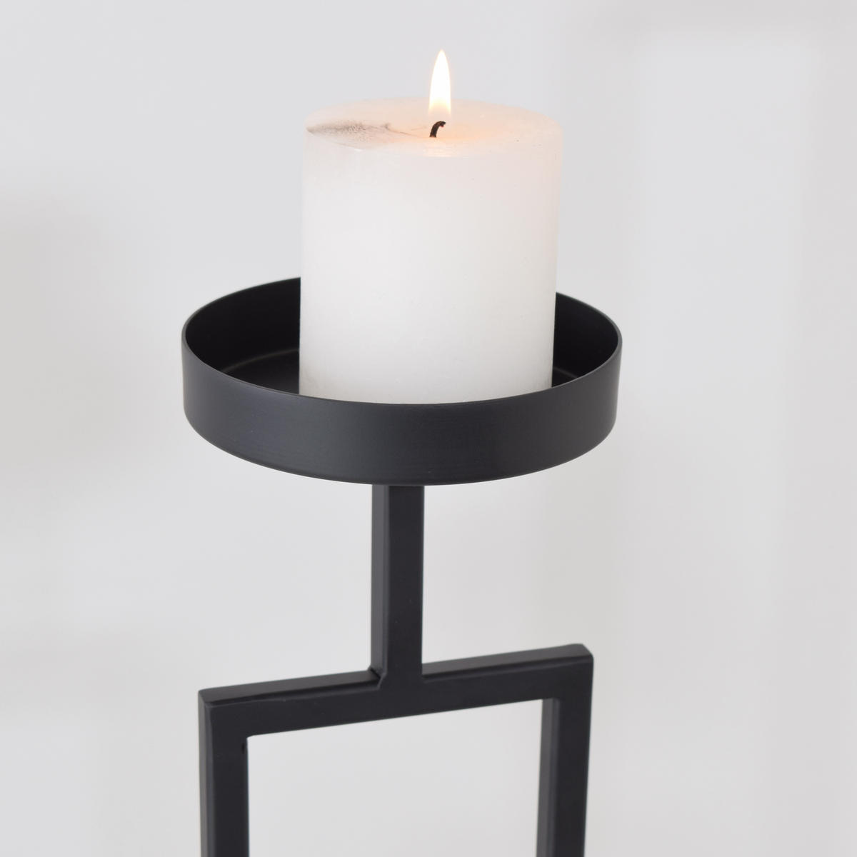 KERZENHALTER Flame - Schwarz, Metall (20/100/20cm) - LOFT42