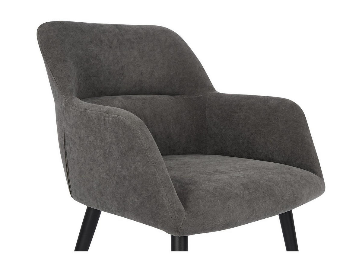 STUHL 6er-Set - Stoff & Metall - Grau - HEKA - Anthrazit, Textil (61/78/59.5cm) - Vente-Unique