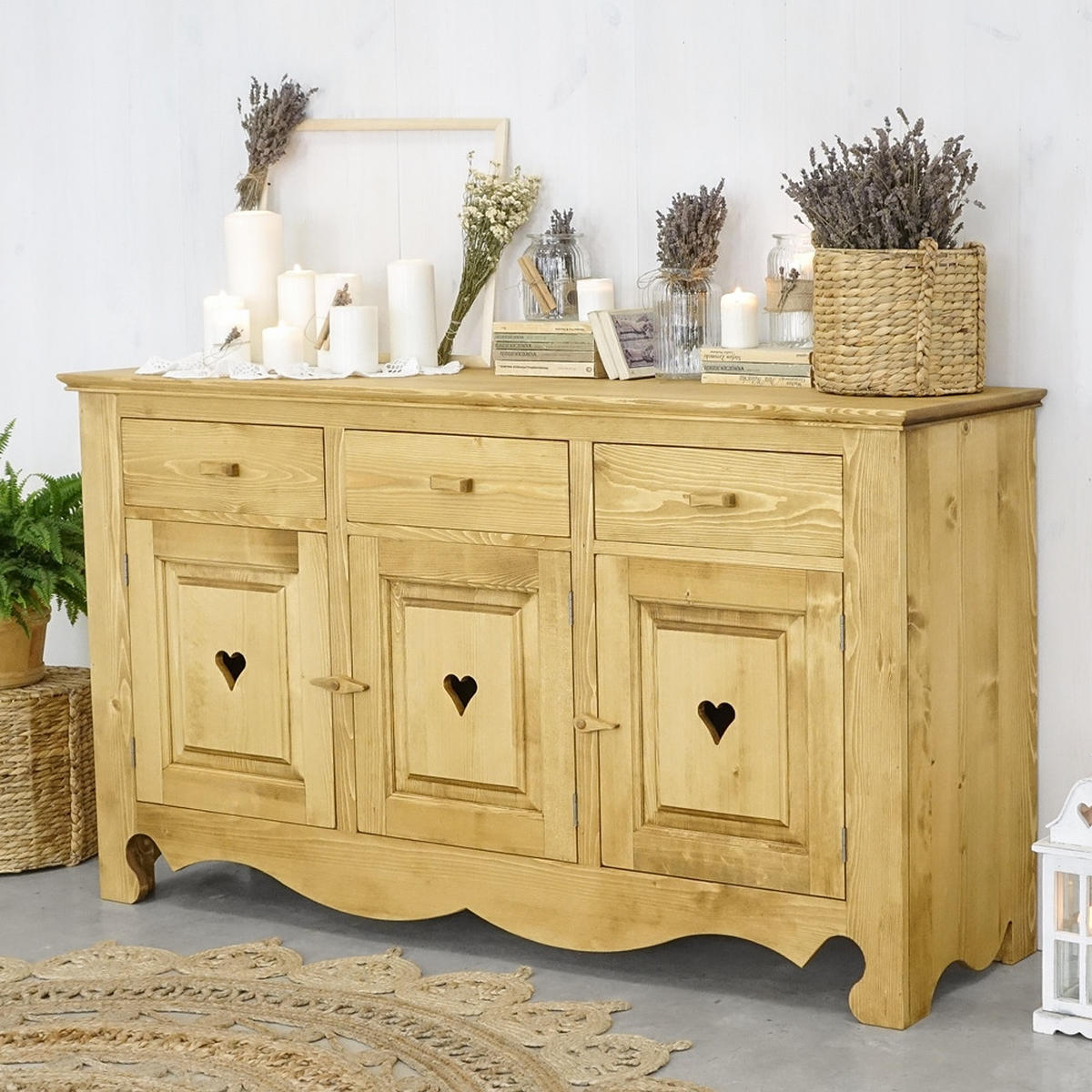 SIDEBOARD aus Massivholz MEXICANA - Honig, Holz (160/92/45cm) - Seart