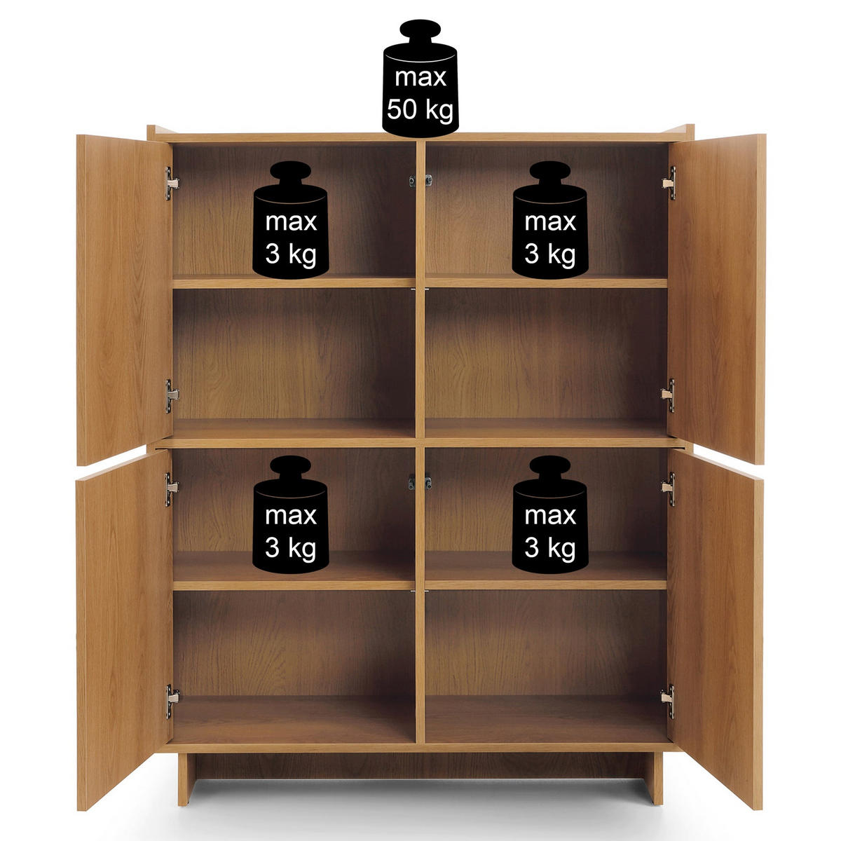 HIGHBOARD Yasumi 98 cm - Eichefarben, Holzwerkstoff (98/124/39cm) - Selsey