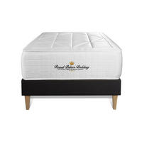 BETT Windsor Taschenfederkern und Memory-Schaum 90 x 200 cm h1 - Kit Bettgestell Schwarz - Beige/Schwarz, Holz (90/200cm) - ROYAL PALACE BEDDING