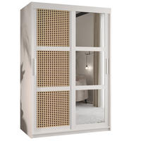 SCHWEBETÜRENSCHRANK 200/120/62 2-türig - Silberfarben/Weiß, Holz/Kunststoff (120/200/62cm) - MÖBEL KRYSPOL