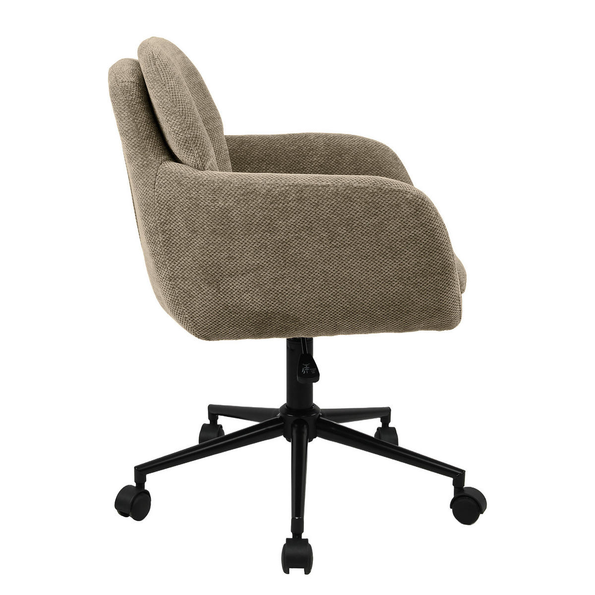 BÜRODREHSTUHL - Schwarz/Braun, Textil/Metall (61/85/61cm) - home24