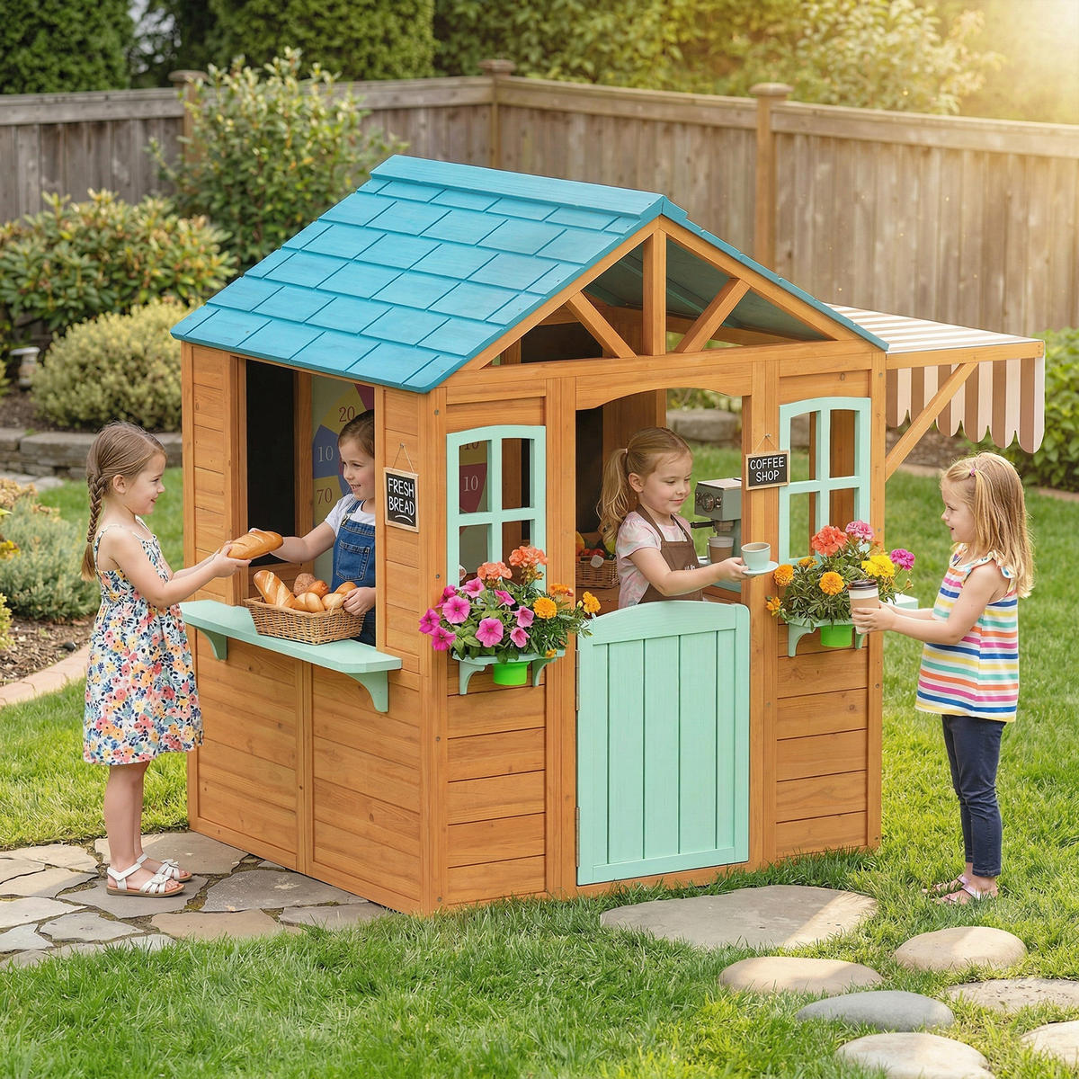 SPIELHAUS Tannenholz Mehrfarbig - Multicolor, Holz (120/141.5/142cm) - AIYAPLAY