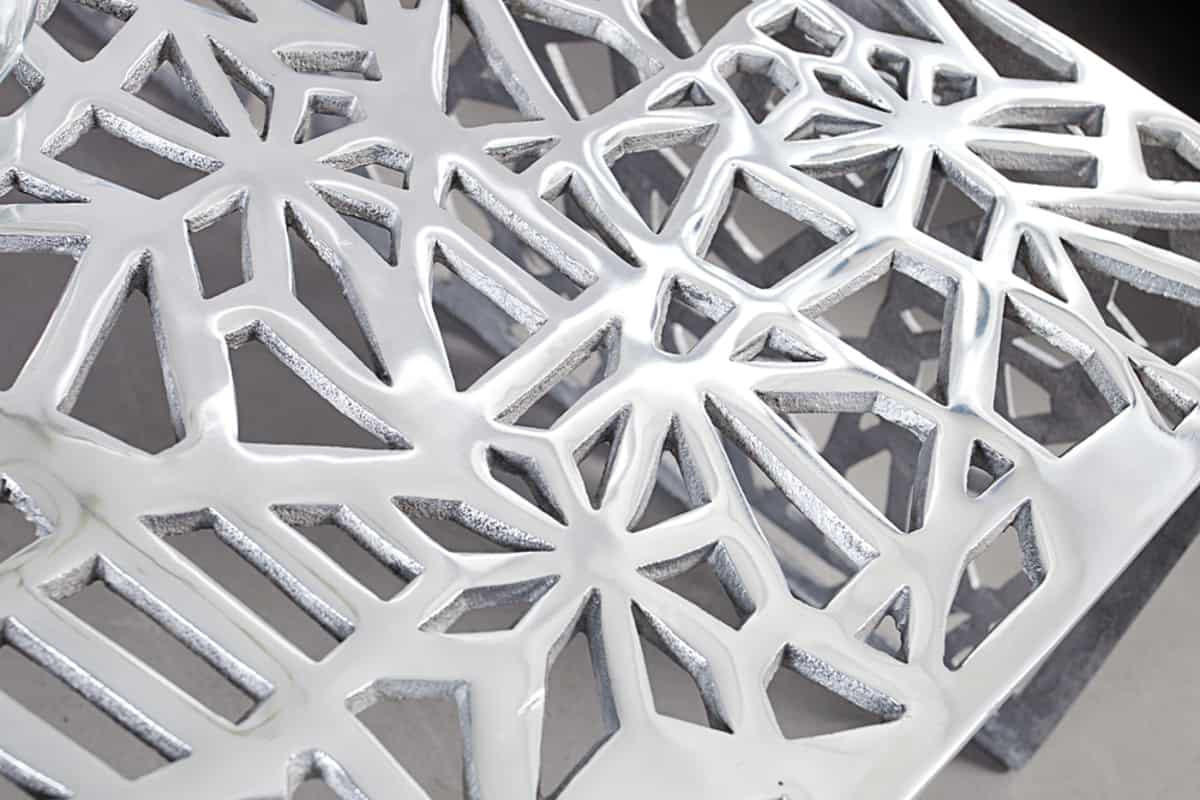 COUCHTISCH ABSTRACT rechteckig Silber 60cm - Silberfarben, Metall (60/60/32cm) - riess-ambiente