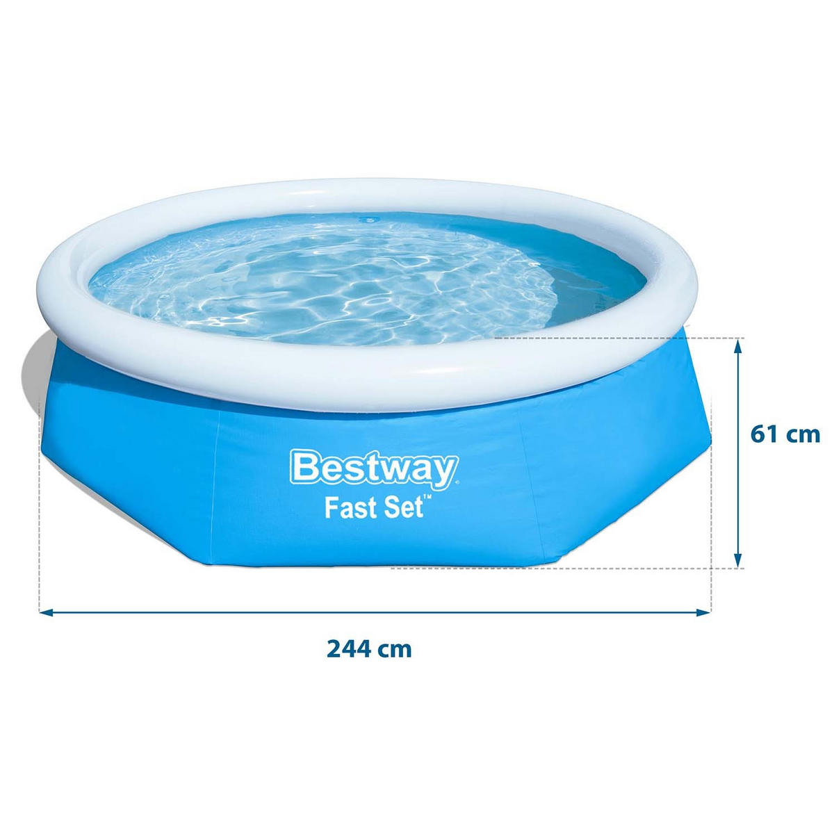 QUICK-UP POOL 244 x 61 cm - 57448 - Blau, Textil (244/61/61cm) - Bestway