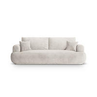SOFA ausklappbar mit Bettkasten Ella aus strukturiertem Stoff beige 3 Sitzplätze - Beige, Textil (108/94/271cm) - Micadoni