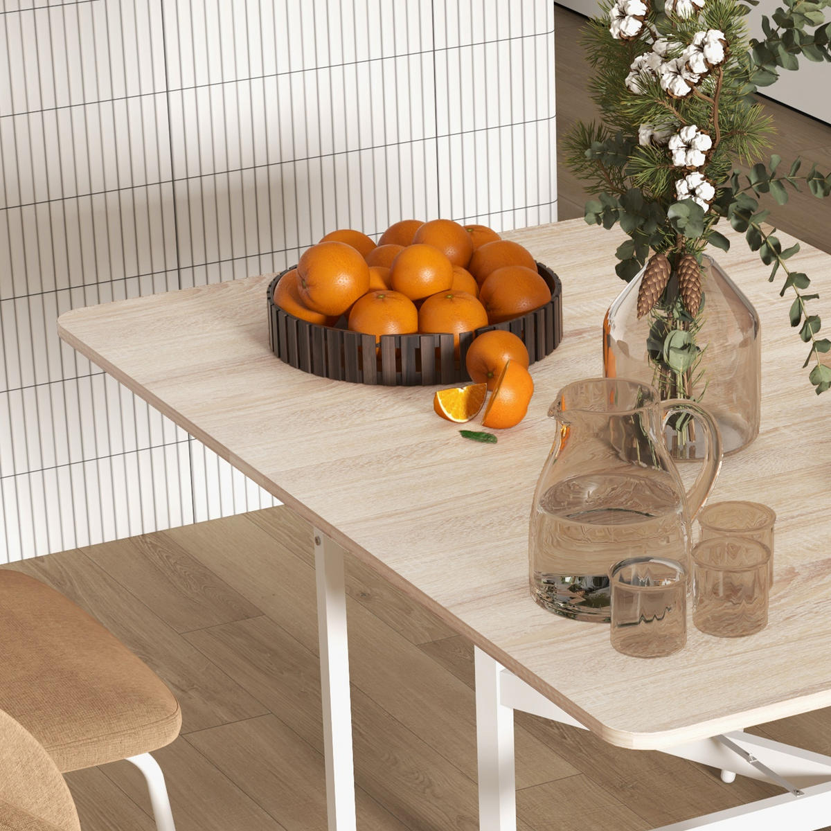 KLAPPTSCH auf Rollen DE-08445 mit Feststellbremse, Eiche - Eichefarben, Holzwerkstoff (120/80/73cm) - ComfortXL