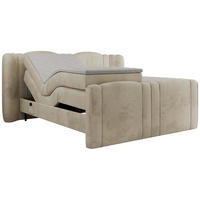 BOXBETT FORTINA 180/200 - Beige Velvet - H4 - Beige, Holz/Textil (180/200cm) - MKS