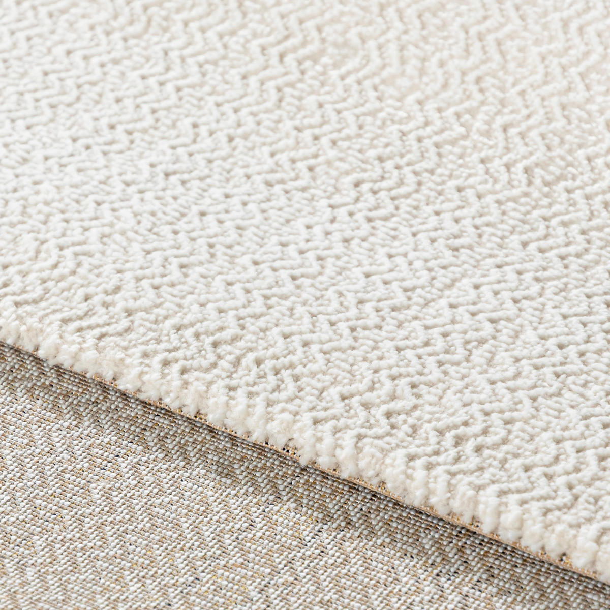 TEPPICH Weiß Modern Geometrisch - Rechteckig Minimalistisch - 250 x 350 cm - Creme/Weiß, Textil (250/350cm) - Mazovia