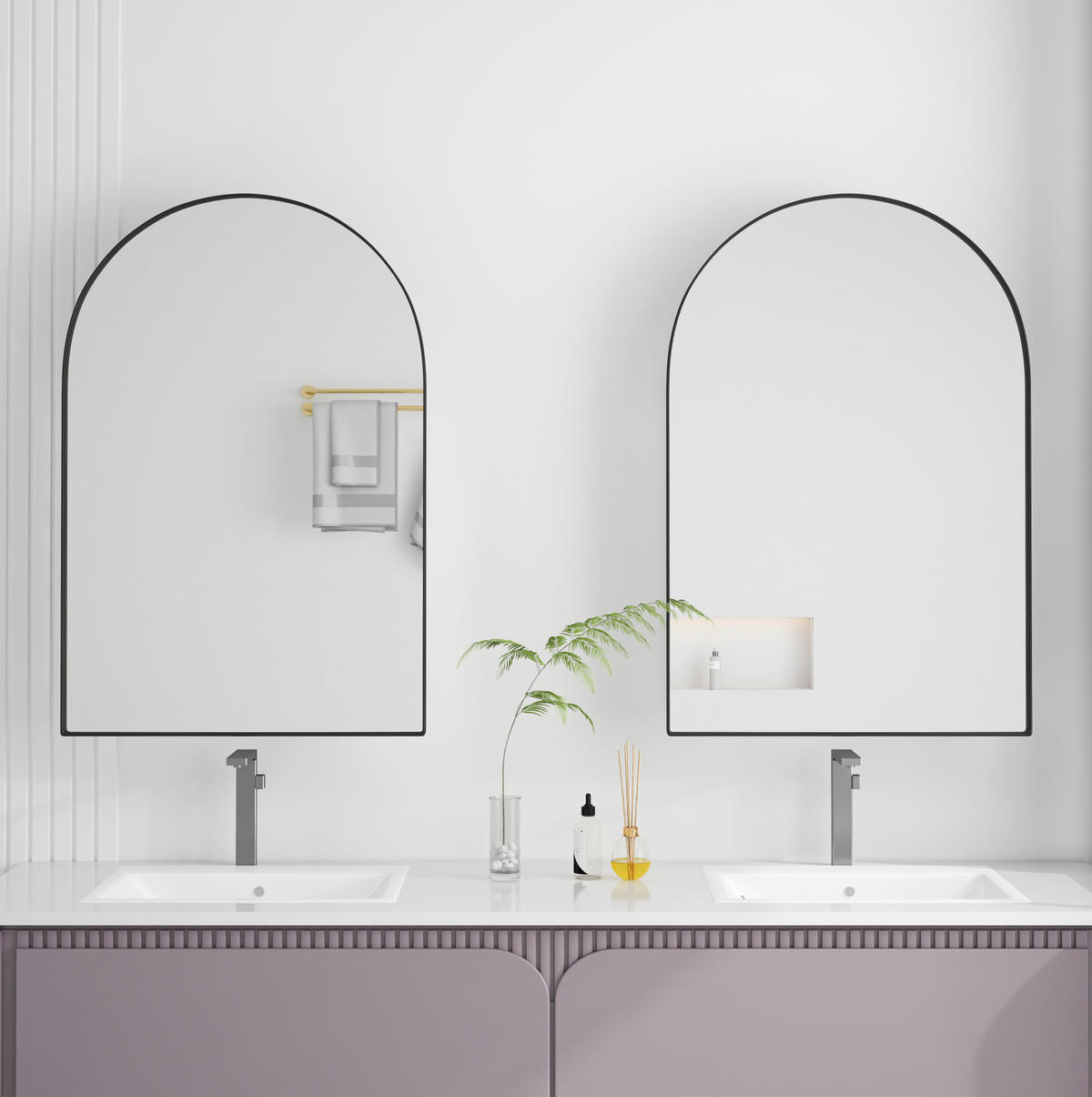 SPIEGELSCHRANK 91x61x12cm schwarz mit gehärtetem Glas Wandmontage,Feuchtigkeitsbeständig,Integrierter Stauraum - Silberfarben, Glas (61/91/12cm) - Modfu