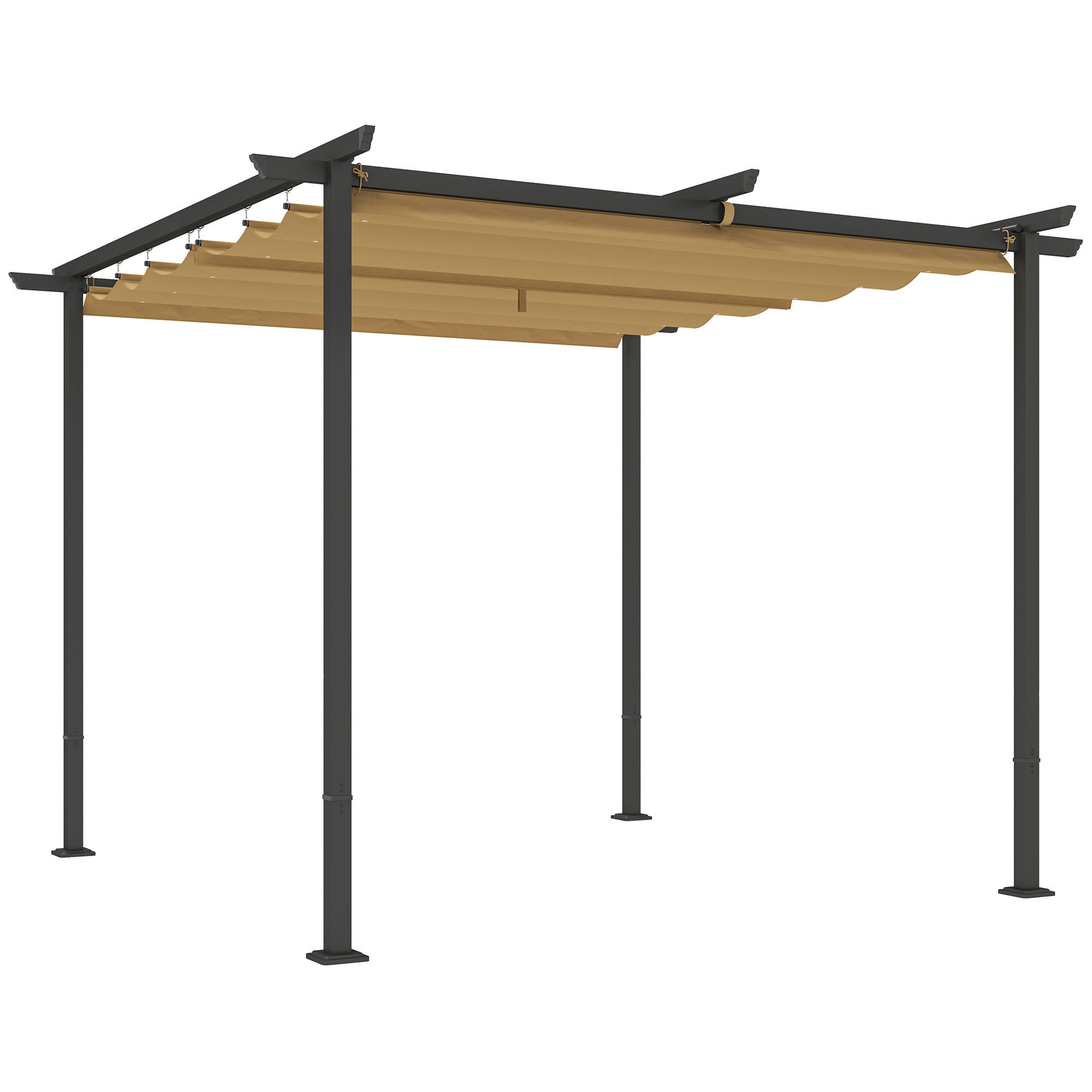 PERGOLA aus Metall, 3x 3m - Beige, Metall (300/227/300cm) - Outsunny