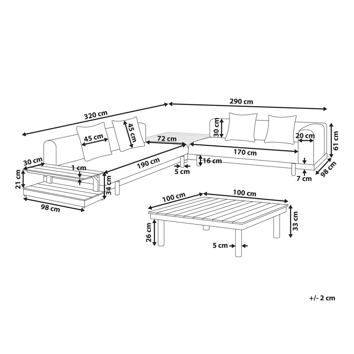 LOUNGE SET 5-Sitzer Aluminium weiß Auflagen grau Missanello - Weiß/Grau, Textil - Beliani