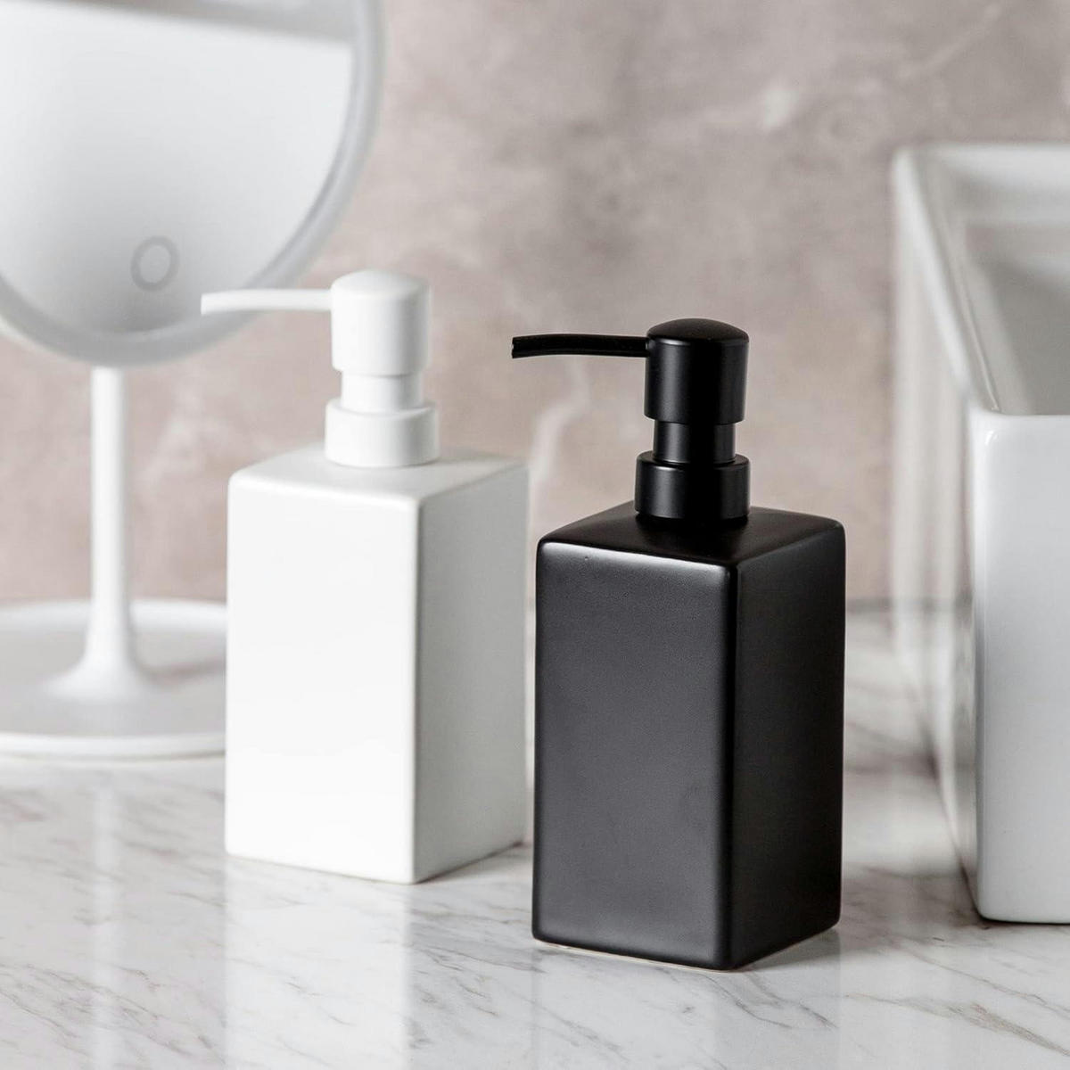 SEIFENSPENDER Keramik Mattweiß 400 ml - Weiß, Keramik (6.8/17.5/6.8cm)