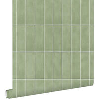 TAPETE Fliesenmuster 50 x 900 cm - Grün, Papier (50/900cm) - ESTAhome