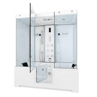 BADEWANNE Dusche K88-WS-EH-A-ALL Duschtempel - Weiß, Glas/Kunststoff (180/228/100cm) - AcquaVapore by Sandra Jentho