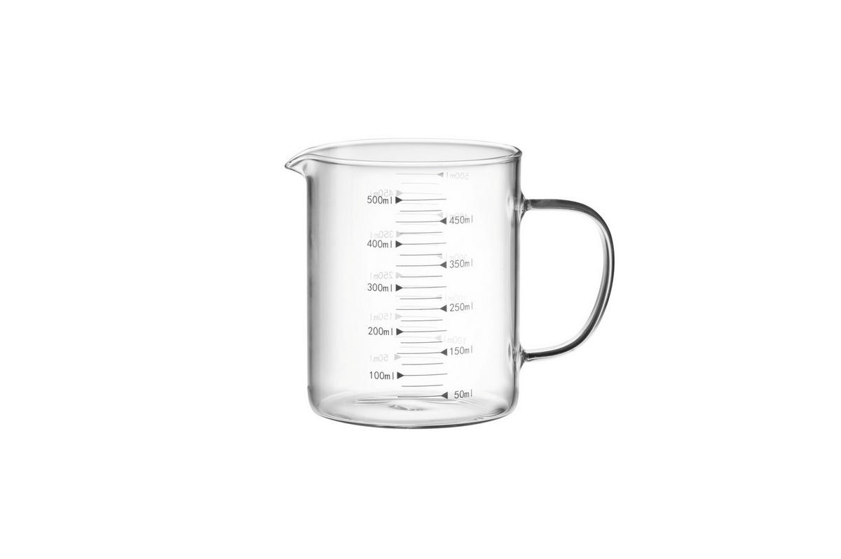 KRUG mit Messbecher 0,5 l - Transparent, Glas (500L)