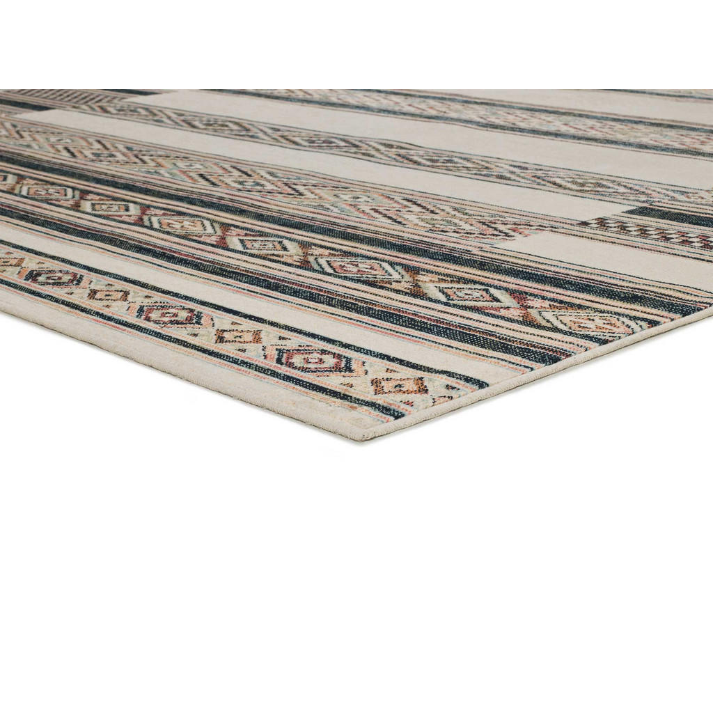 Thumbnail - Atticgo Orientteppich, Mehrfarbig, Beige, Grau, Textil, Grafikmuster, Rechteckig, 95x140 cm, Oeko-Tex® Standard 100, in ...