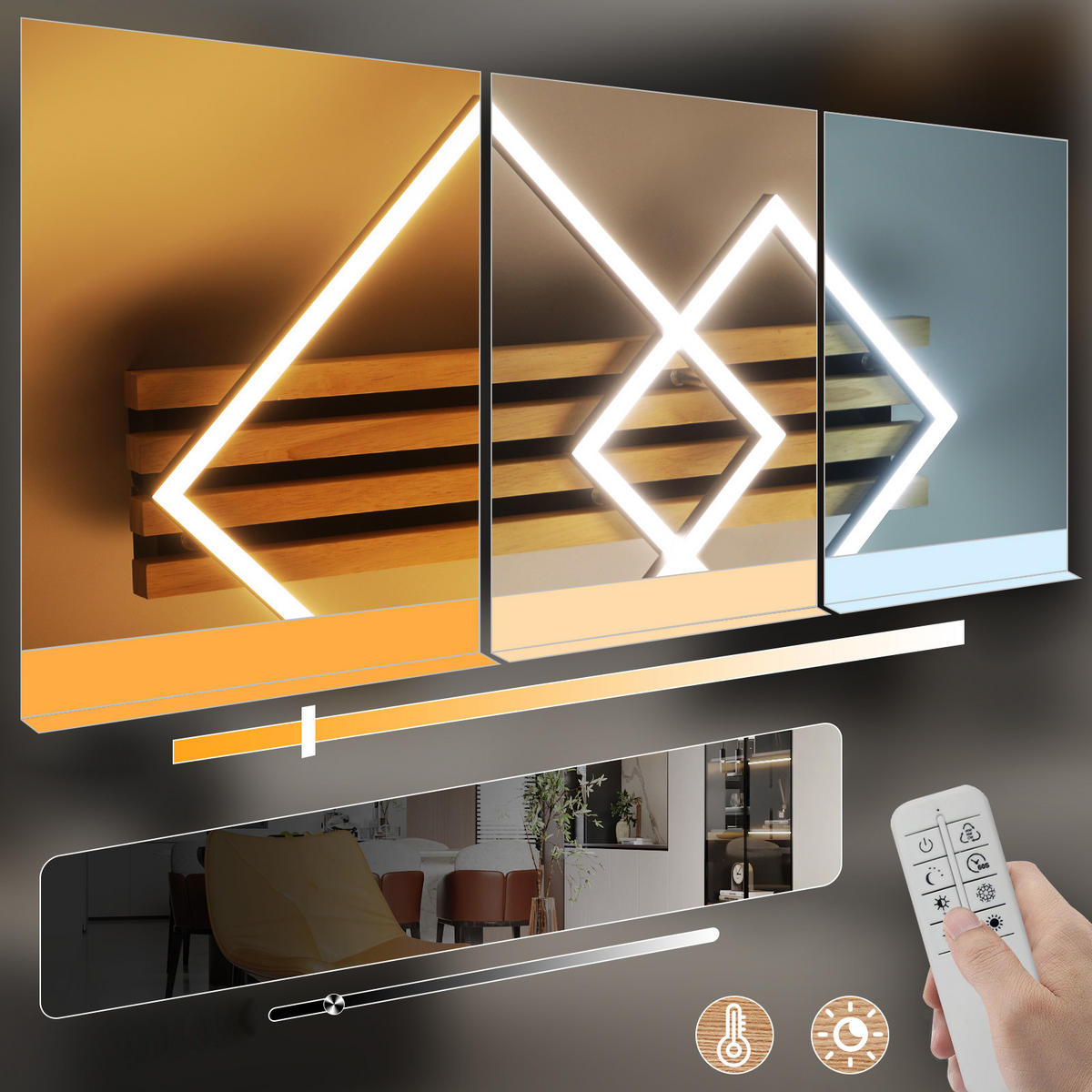 LED-DECKENLEUCHTE Wolfy 41.6/8.8/56.6 cm - Dunkelbraun, Metall (56.6/41.6/8.8cm) - ZMH