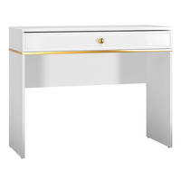 SCHMINKTISCH Goldin weiß matt / gold 100 / 40 / 79cm - Weiß, Holz/Holzwerkstoff (40/100/100cm) - Feldmann-Wohnen